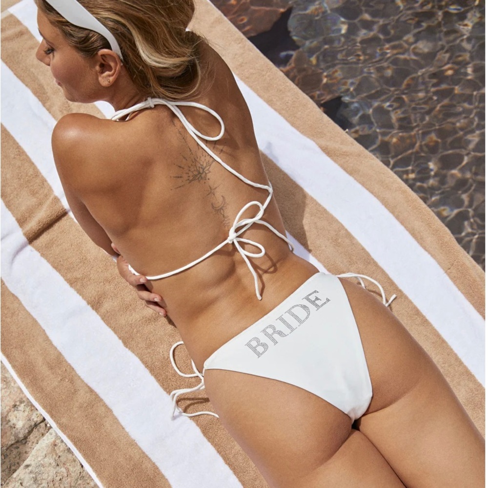 Bride rhinestone bikini bottom